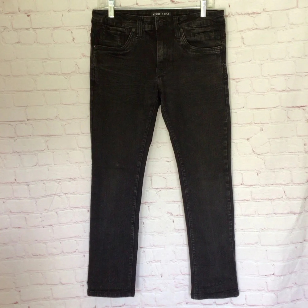 Kenneth Cole New York Slim Fit Black Denim Jeans - 30x30